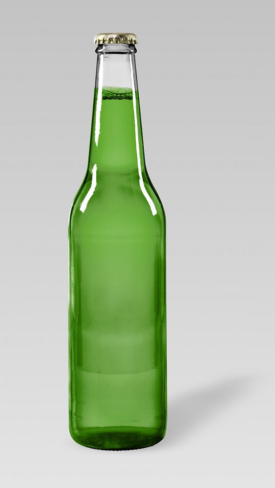 Beer bottle mockup, beverage packaging psd