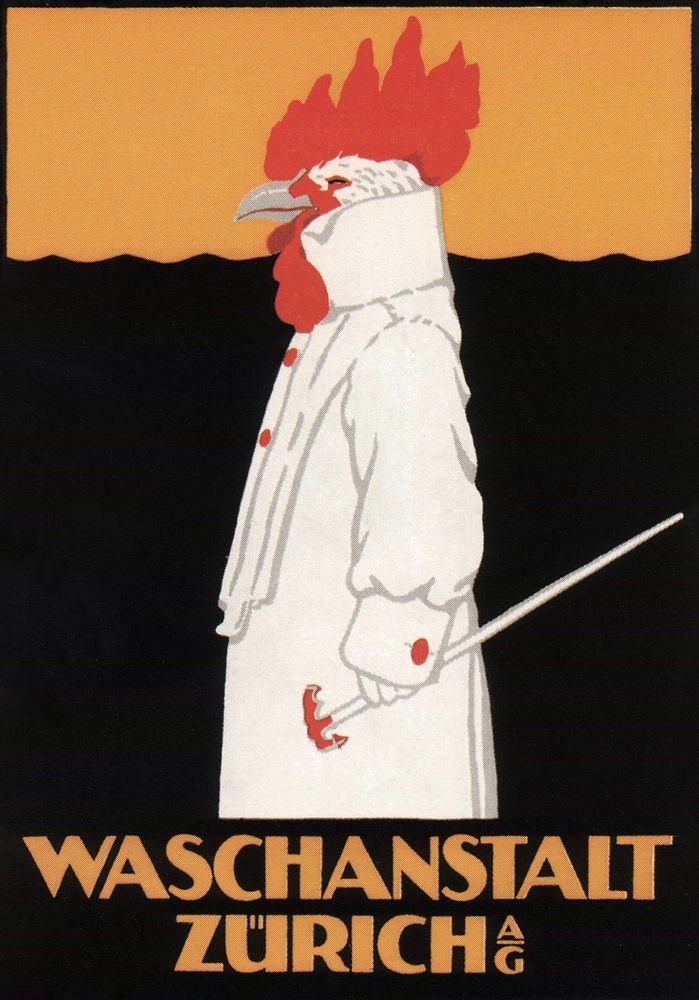 Waschanstalt Zurich (1905), vintage advertising poster by Robert Hardmeyer. Original public domain image from Wikimedia…