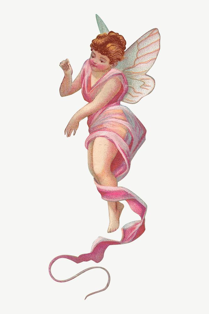 Pink fairy, vintage illustration by John English & Co. psd. Remixed by rawpixel.