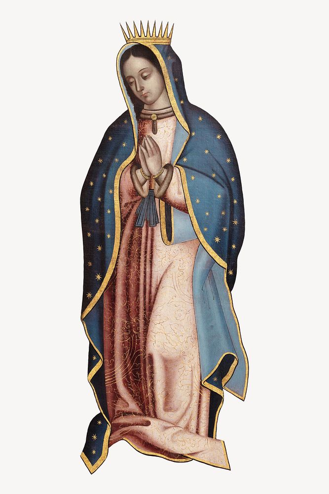 Virgin of Guadalupe, vintage illustration by Antonio de Torres. Remixed by rawpixel.