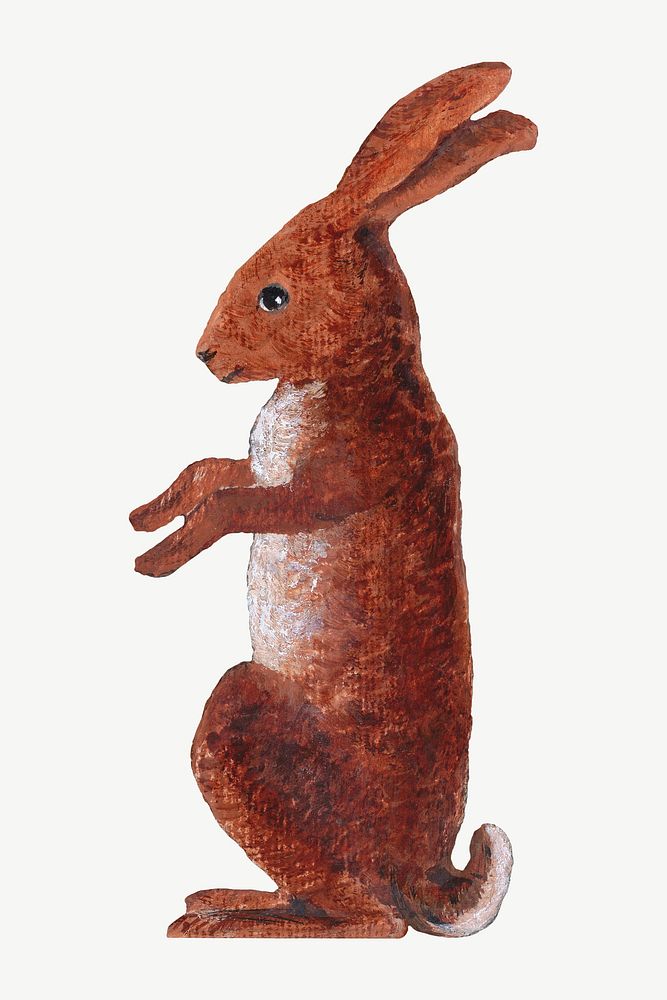 Brown rabbit, vintage animal illustration by William Bell Scott psd. Remixed by rawpixel.