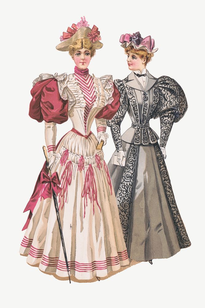 Victorian women, vintage fashion illustration psd. Remixed by rawpixel.