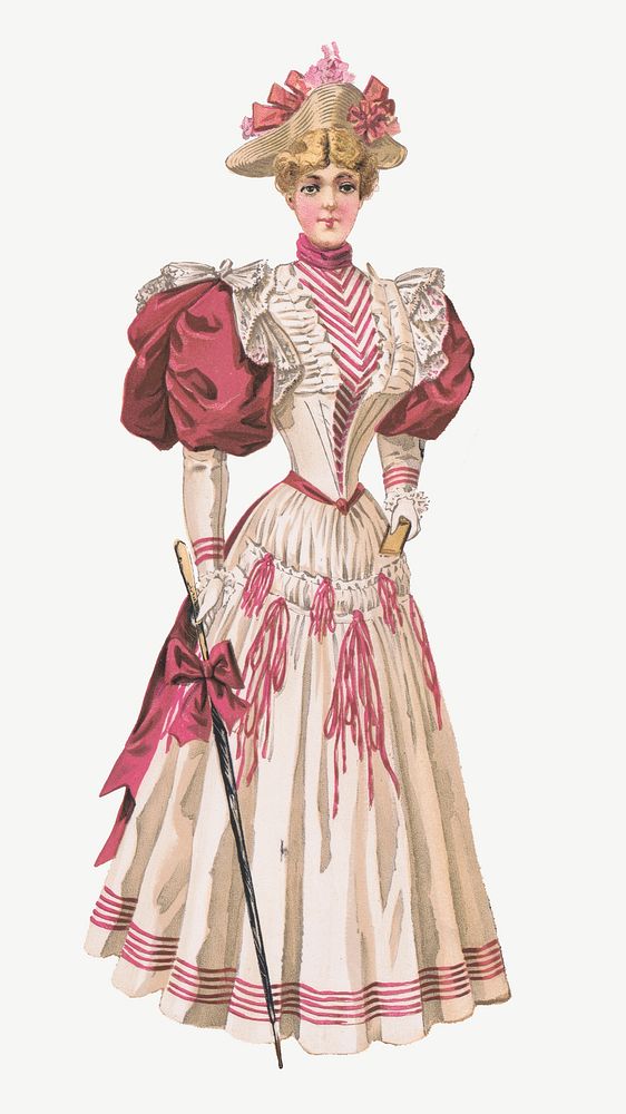Victorian woman, vintage fashion illustration psd. Remixed by rawpixel.