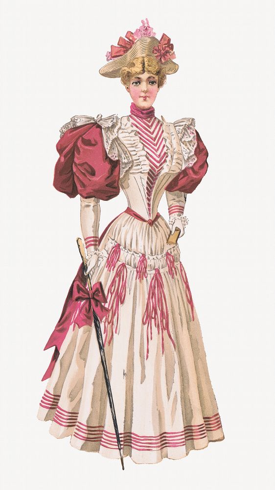 Victorian woman, vintage fashion illustration. Remixed by rawpixel.