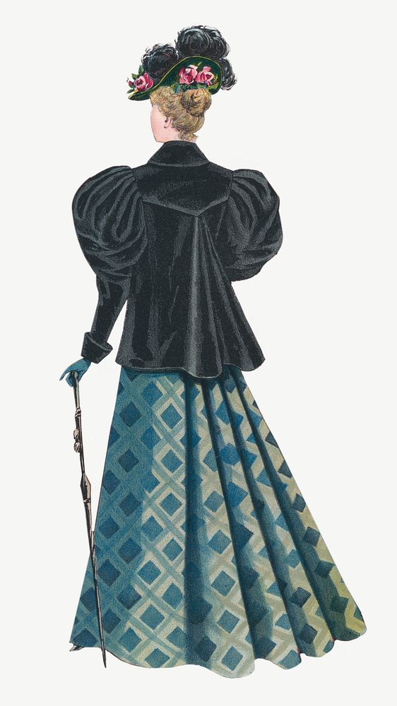 Victorian woman, vintage fashion illustration psd. Remixed by rawpixel.