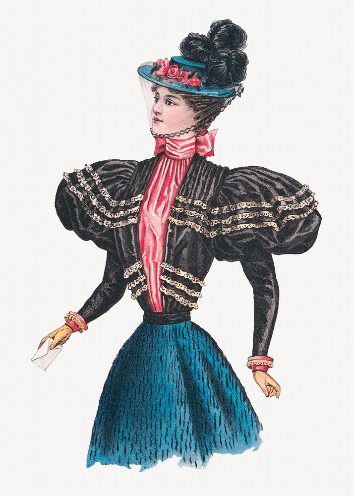 Victorian woman, vintage fashion illustration. Remixed by rawpixel.