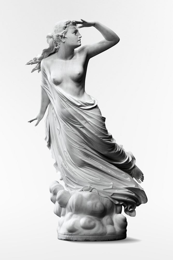 The Lost Pleiad (1874-1875), vintage woman statue by Randolph Rogers. Original public domain image from The Smithsonian…