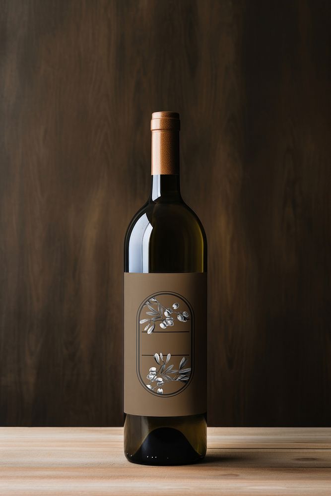 Aesthetic wine bottle, packaging design Premium Photo rawpixel