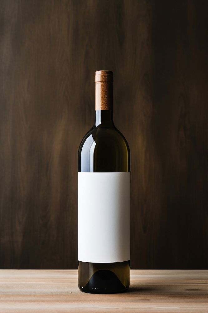 Bottle wine label table. AI generated Image by rawpixel.