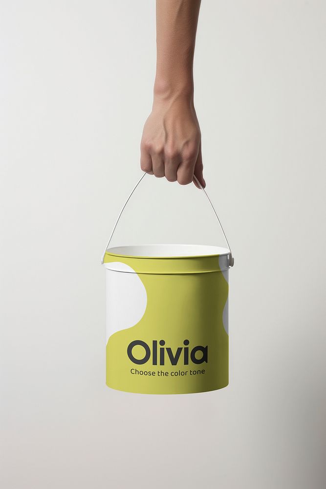Paint bucket mockup, product packaging psd