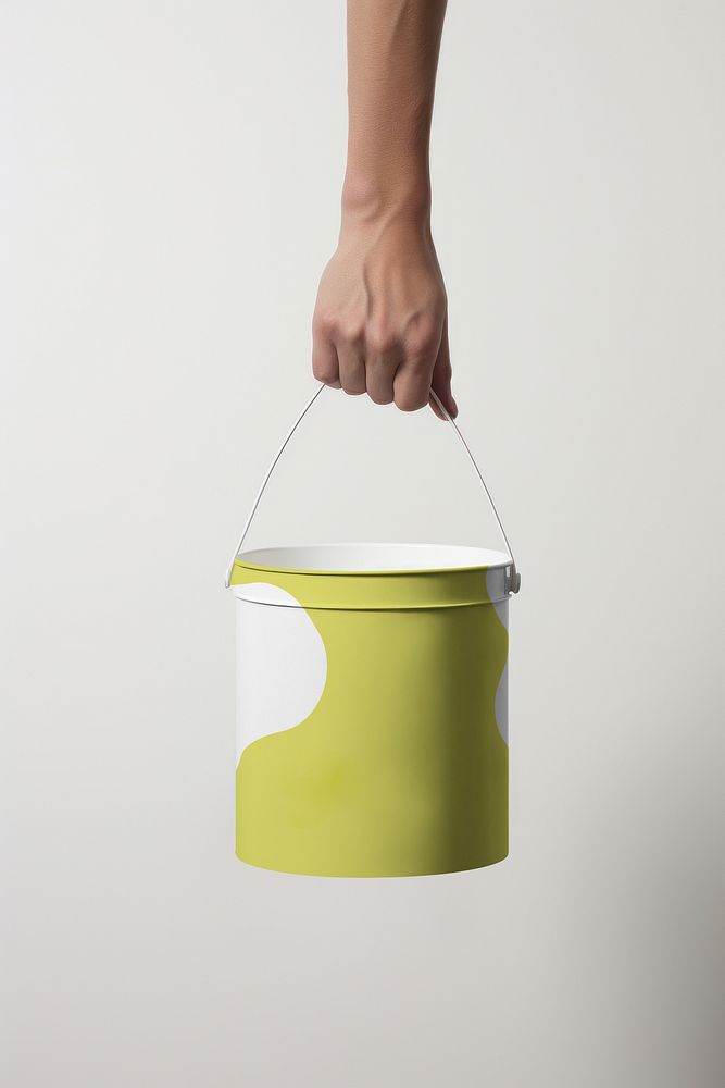 Green paint bucket with design space