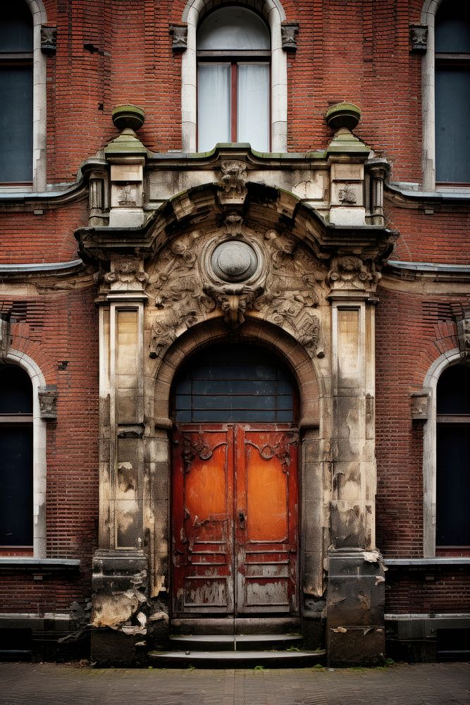 Building brick door architecture. AI generated Image by rawpixel.