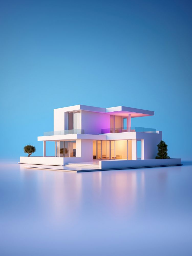Architecture house building reflection. AI generated Image by rawpixel.