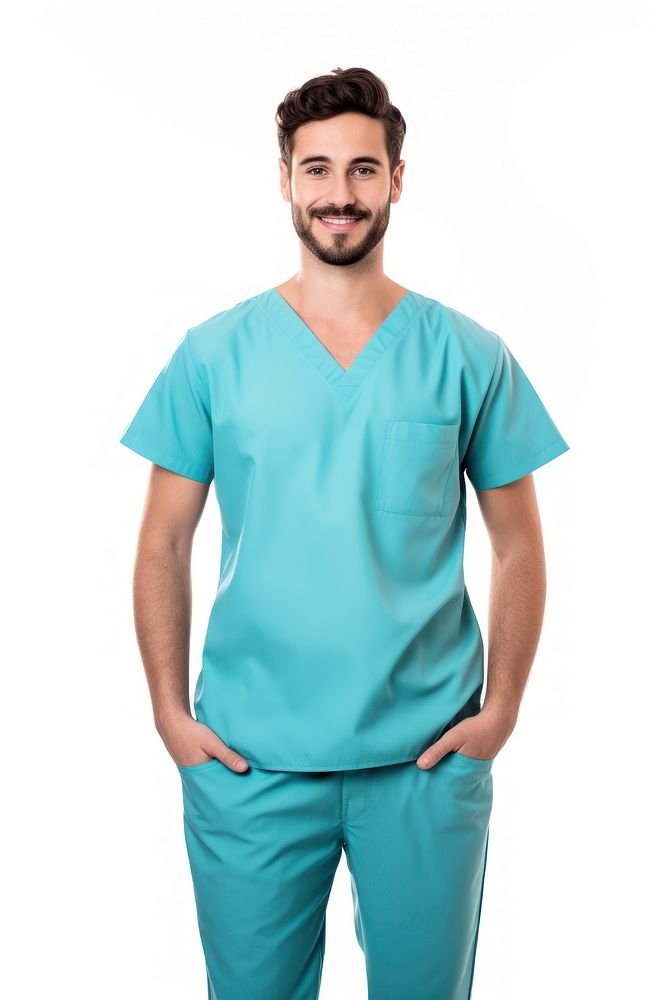 Nurse adult male white background. AI generated Image by rawpixel.