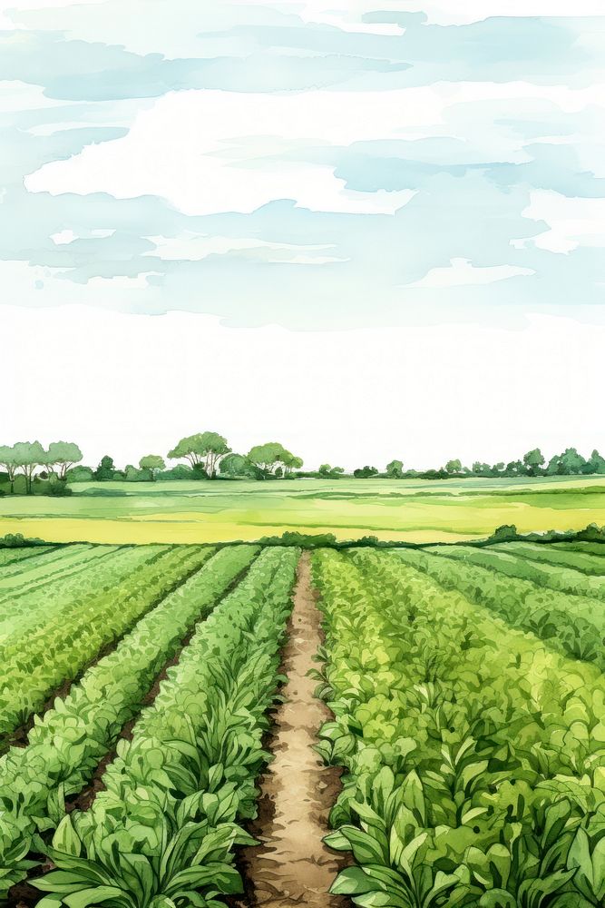 Agriculture field landscape outdoors. AI generated Image by rawpixel.