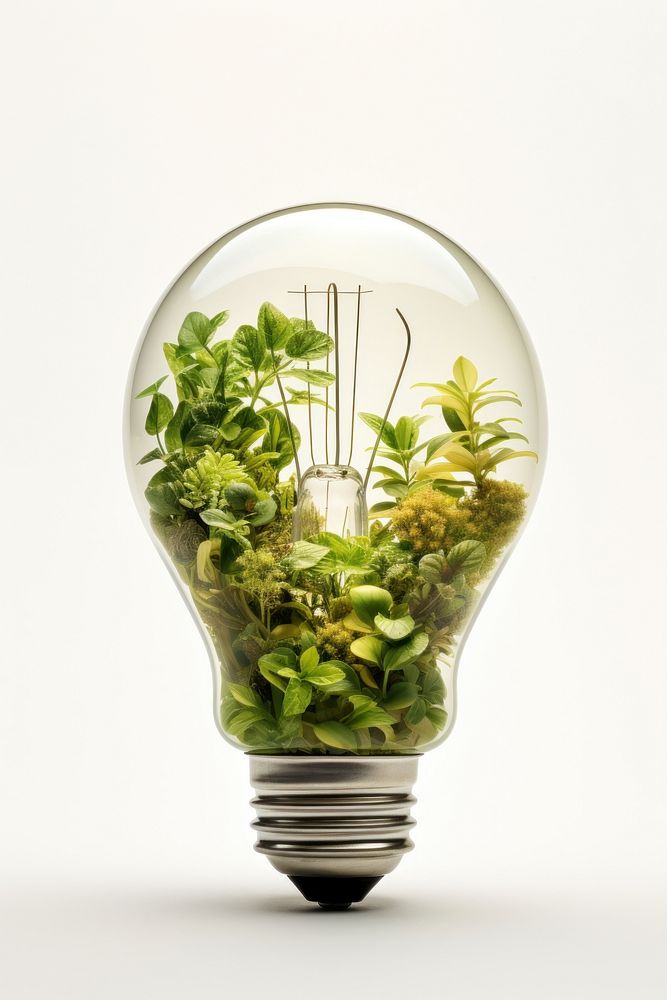 Lightbulb plant green electricity. AI generated Image by rawpixel.