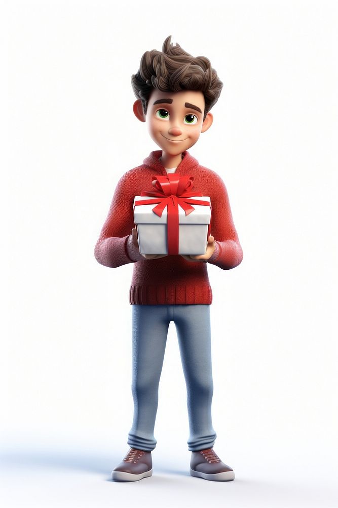 Cartoon toy christmas present white background. AI generated Image by rawpixel.