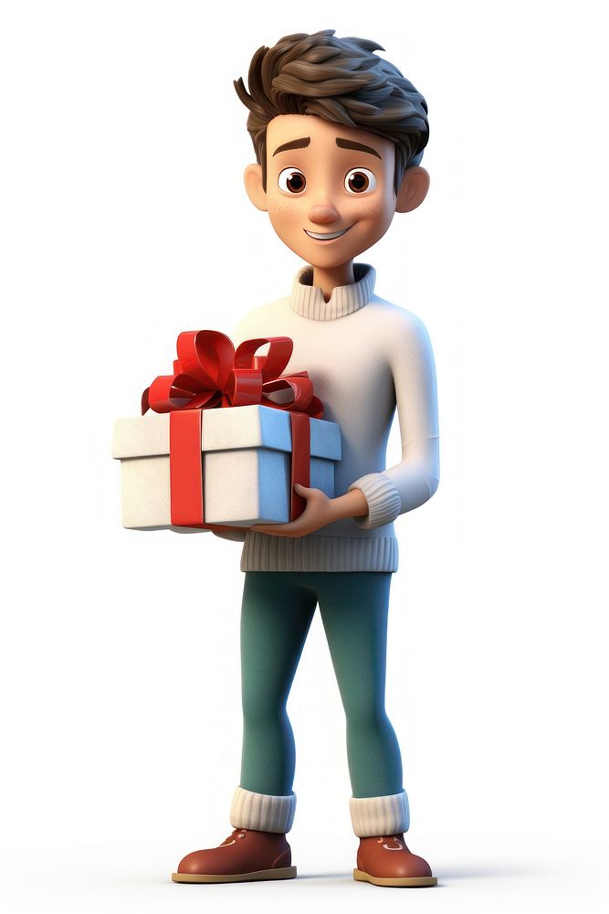 Cartoon toy christmas present white background. AI generated Image by rawpixel.