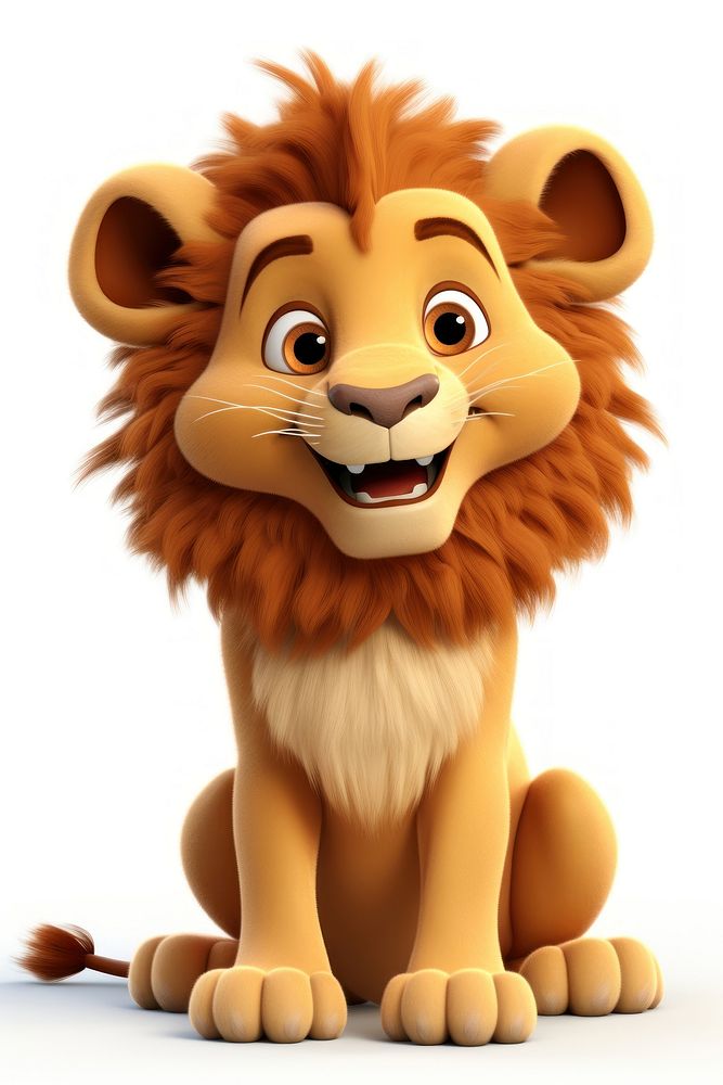 Cartoon mammal animal lion. AI generated Image by rawpixel.
