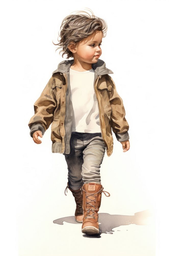 Footwear jacket child shoe. AI generated Image by rawpixel.