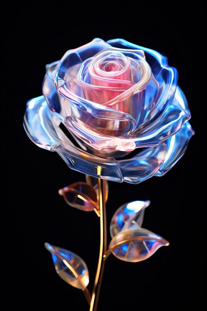 Rose crystal flower plant. AI generated Image by rawpixel.