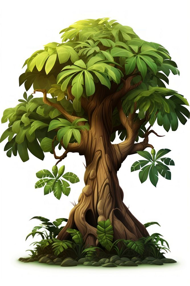 Tree outdoors cartoon bonsai. AI generated Image by rawpixel.