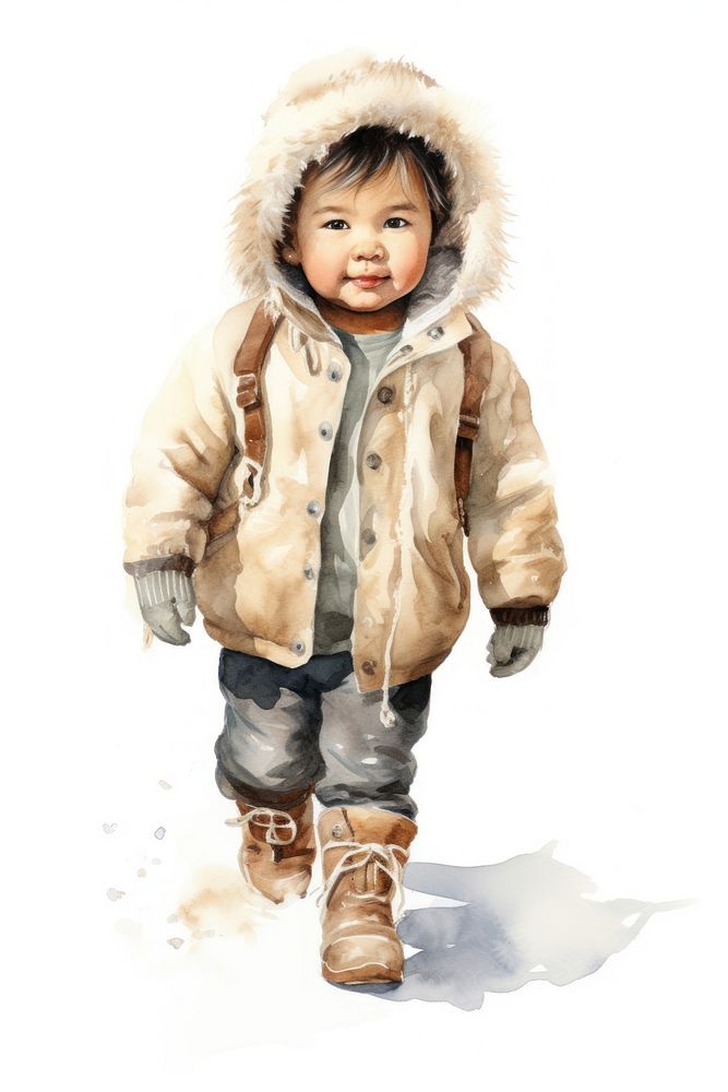 Footwear portrait toddler jacket. AI generated Image by rawpixel.