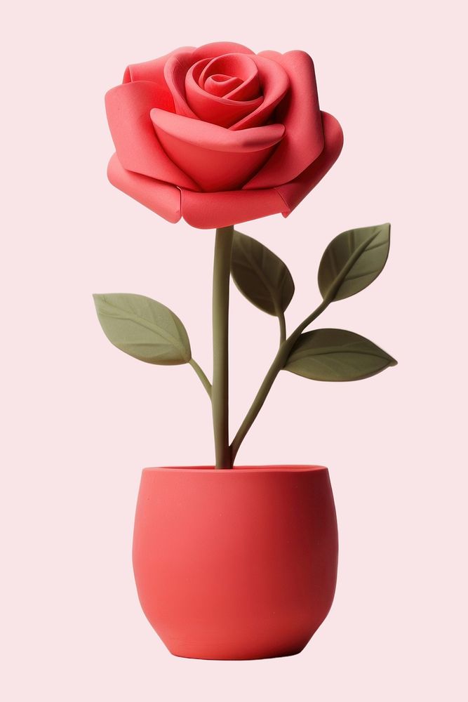 Rose blossom pottery flower. AI generated Image by rawpixel.