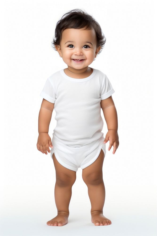 Baby portrait standing white. AI generated Image by rawpixel.