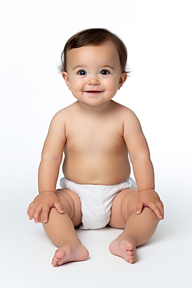Baby portrait sitting photo. AI generated Image by rawpixel.