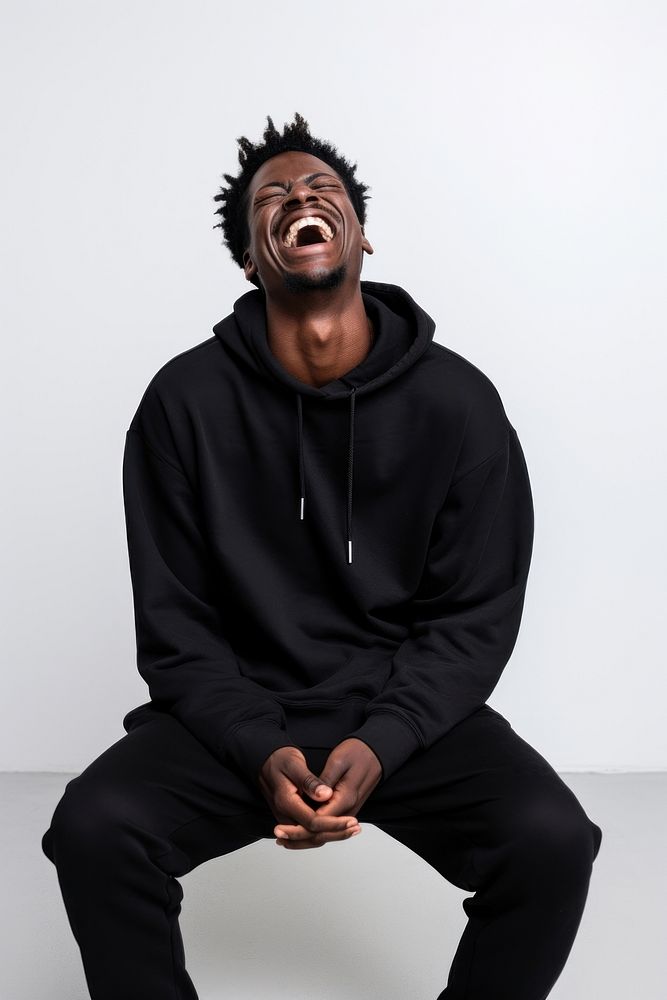 Laughing adult black man. AI generated Image by rawpixel.