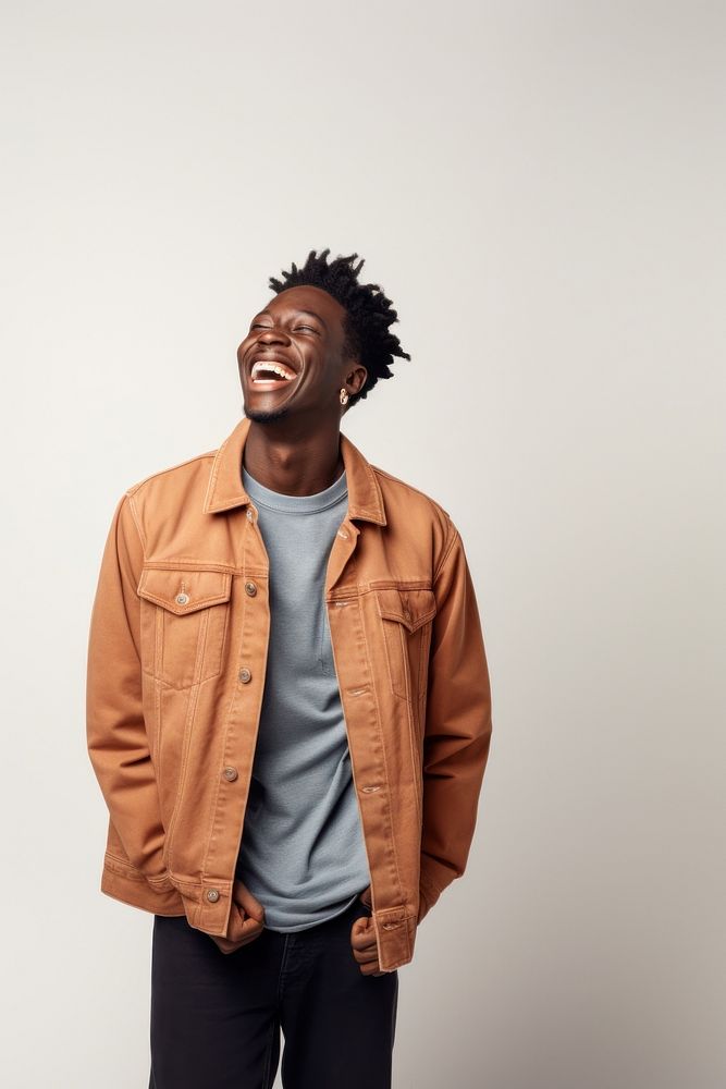 Laughing jacket adult smile. AI generated Image by rawpixel.