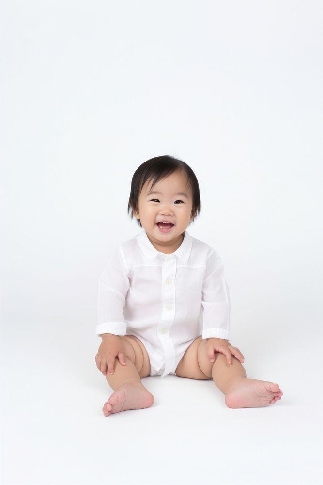 Baby portrait sitting photo. AI generated Image by rawpixel.