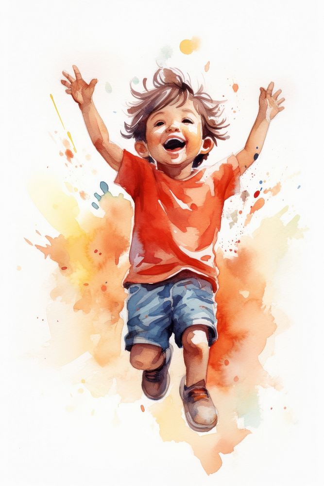Laughing portrait child happy. AI generated Image by rawpixel.