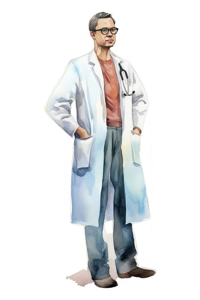 Glasses doctor adult coat. AI generated Image by rawpixel.