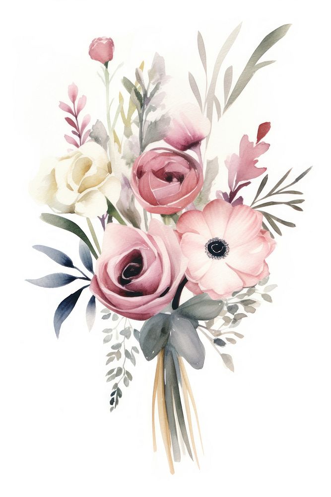 Painting flower plant rose. AI generated Image by rawpixel.