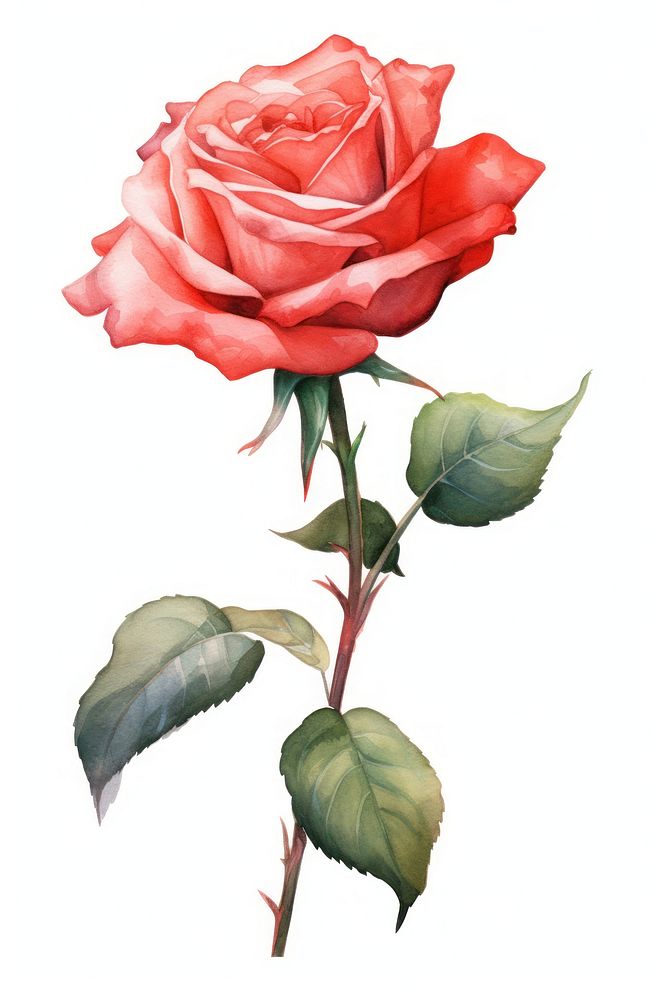 Rose flower plant red. AI generated Image by rawpixel.