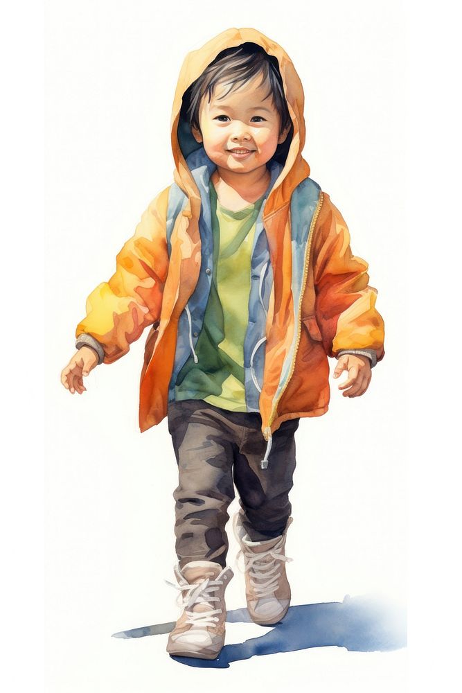 Portrait footwear toddler jacket. AI generated Image by rawpixel.