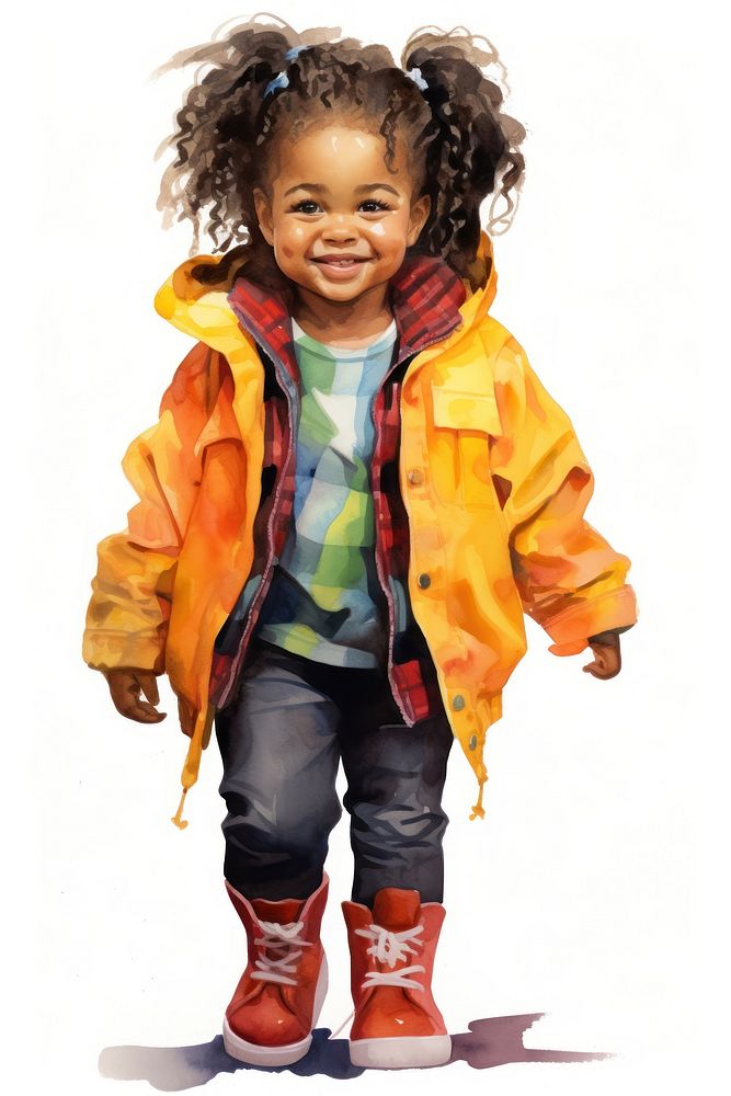 Footwear portrait toddler jacket. AI generated Image by rawpixel.