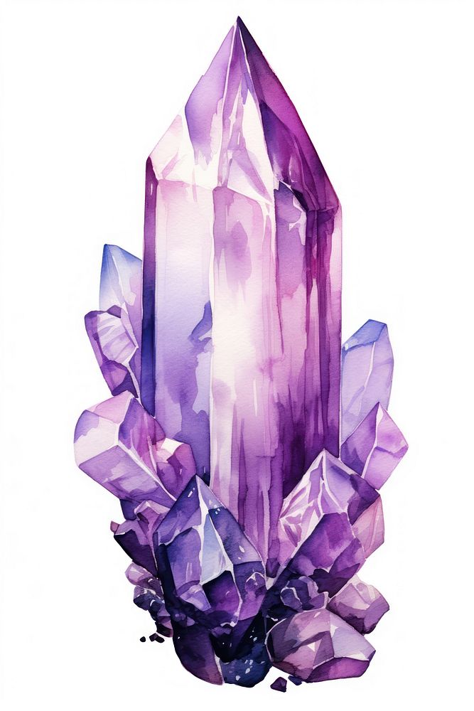 Crystal gemstone amethyst mineral. AI generated Image by rawpixel.