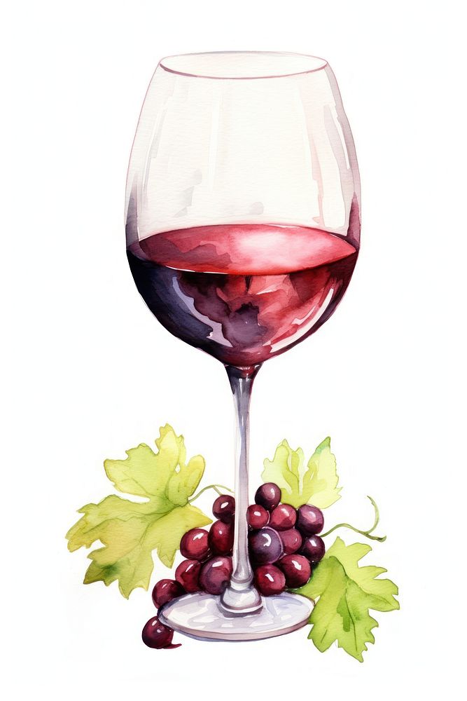 Glass wine grapes drink. AI generated Image by rawpixel.