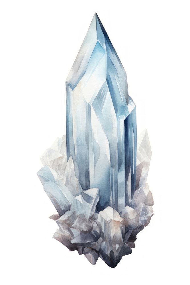 Crystal mineral quartz white background. AI generated Image by rawpixel.