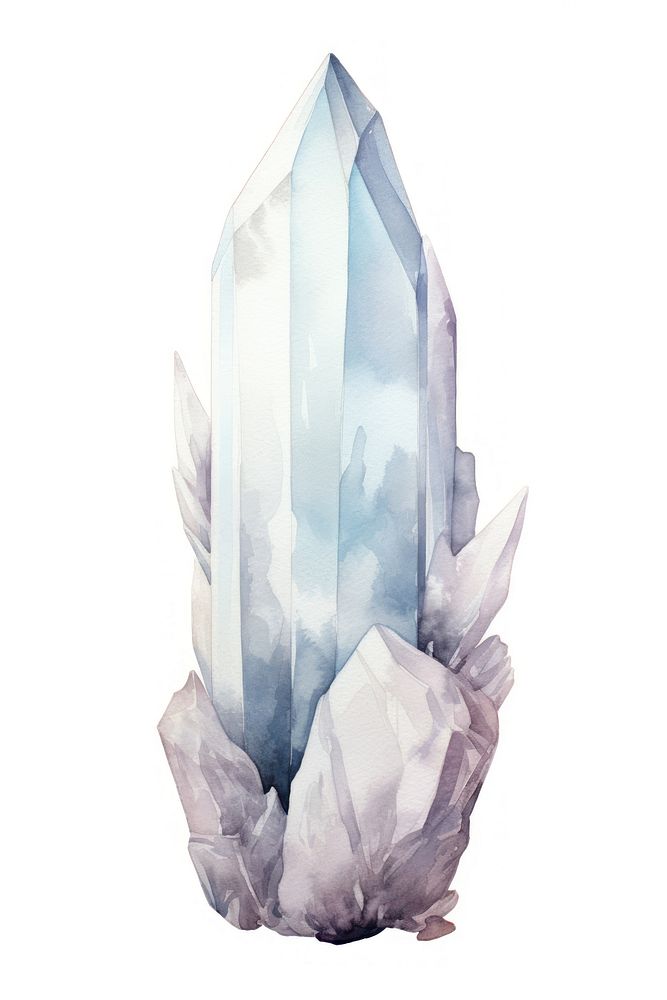 Crystal mineral quartz white background. AI generated Image by rawpixel.