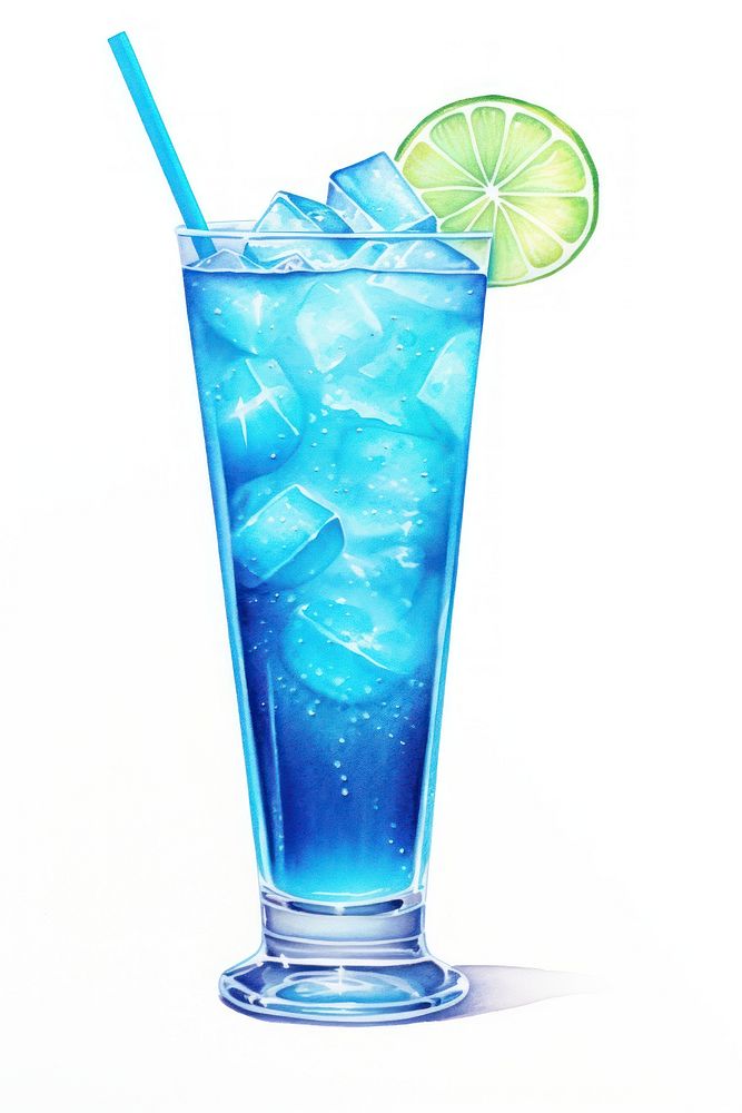 Cocktail mojito drink fruit, digital paint illustration. AI generated image