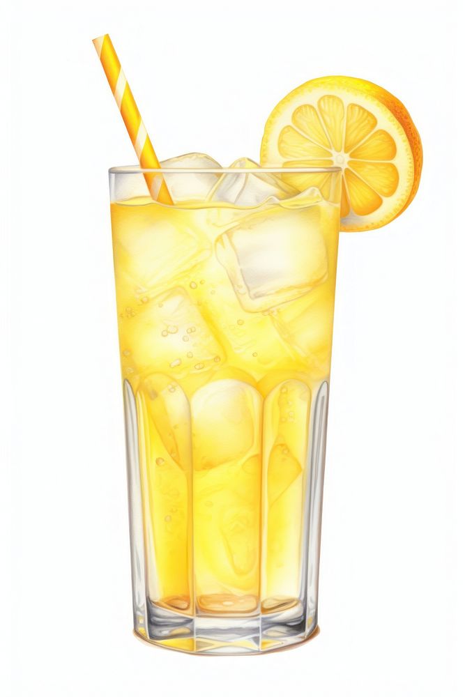 Lemonade cocktail drink juice, digital paint illustration. AI generated image