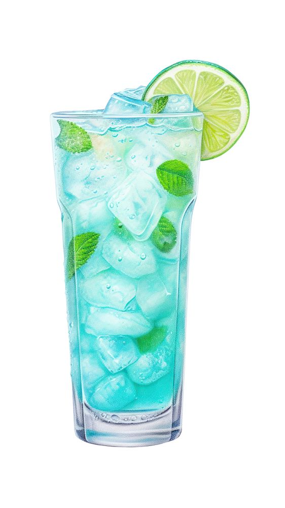 Drink cocktail mojito fruit, digital paint illustration. AI generated image