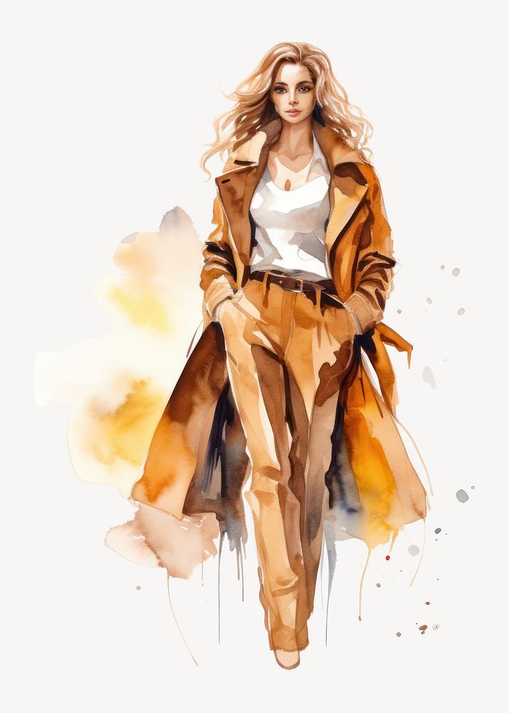 Drawing fashion sketch coat. AI generated Image by rawpixel.