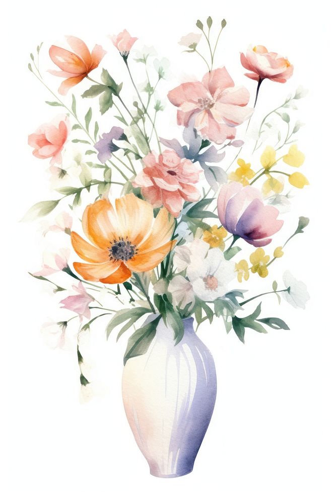 Flower vase painting plant. AI generated Image by rawpixel.