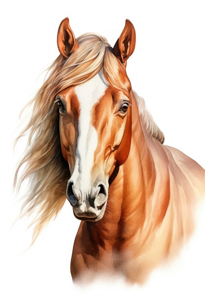 Horse portrait drawing animal. AI generated Image by rawpixel.
