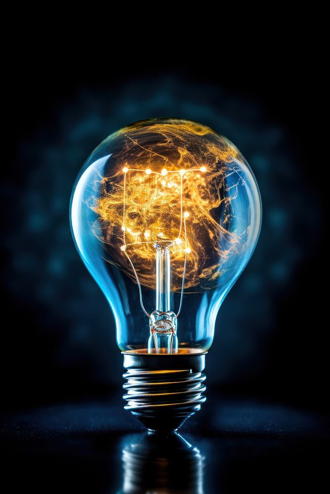 Light lightbulb illuminated electricity. AI generated Image by rawpixel.